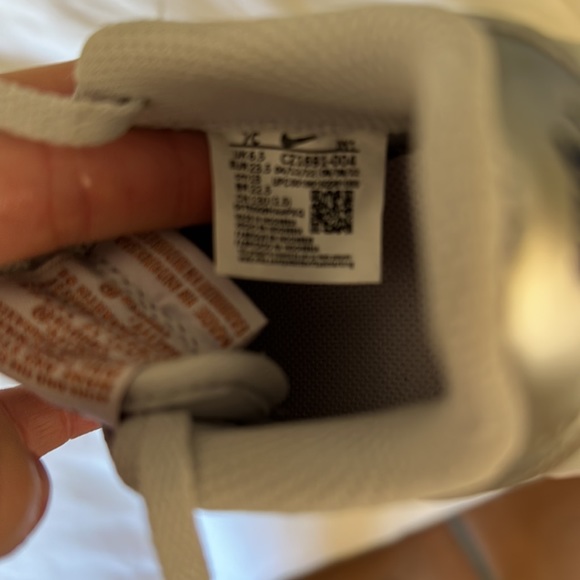 Worn once for a wedding, Nike Air Force 1s, in grey, navy sole, and silver Nike - Picture 7 of 7